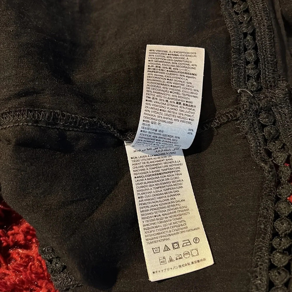 Gap Black boho crotchet ballon sleeves blouse Sz S - Picture 13 of 14